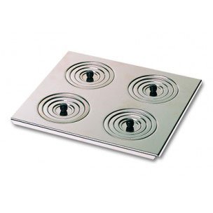 Flat steel lid with rings and 4 holes