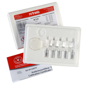 Calibration standards xx % RH Pack of 5 vials + 5 + felts SCS certificate ( defined when ordering the relative humidity value desired ) - Image 1