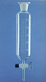 Separating funnel cylindrical graduated ml 250, glass stopcock , with cap NS 29/32