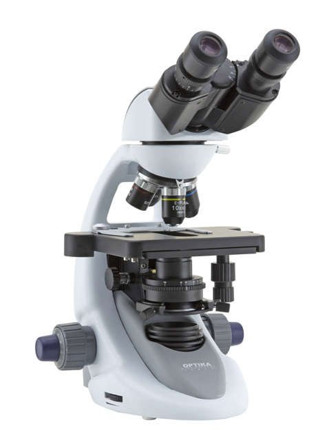 Binocular microscope 1000x, E-PLAN objectives, belt drive stage, X-LED illumination