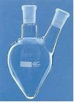 Borosilicate glass flask, heart shaped ml 50, two sockets NS 29/32
