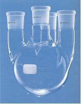 Pyrex/Duran glass flask, ml 10000, centr. NS 29/32, three sockets lat. parallel NS 29/32