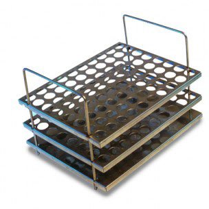 Three level steel test tube rack 12 holes Ø 21