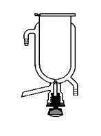 Cylindrical jacketed reactors,Torion drain tap  , ml 3000, grooved flange DN 120, rubber-holder lateral connection