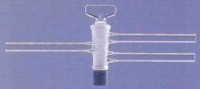 Two ways stopcock parallel, NS 14,5 hole 2,5mm, male glass