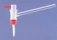 Squared stopcock, NS 12,5 hole 1,5/2mm, male PTFE