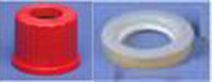 Tappo forato GL 14 con guarnizione silicone/ptfe foro 6mm