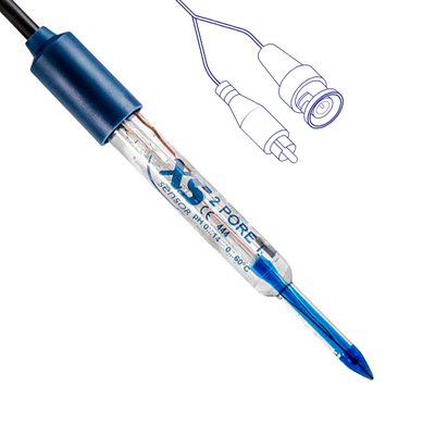 Elettrodo per settore alimentare 2 Pore T con connettore BNC + RCA - compatibile con conduttimetri e ph-metri