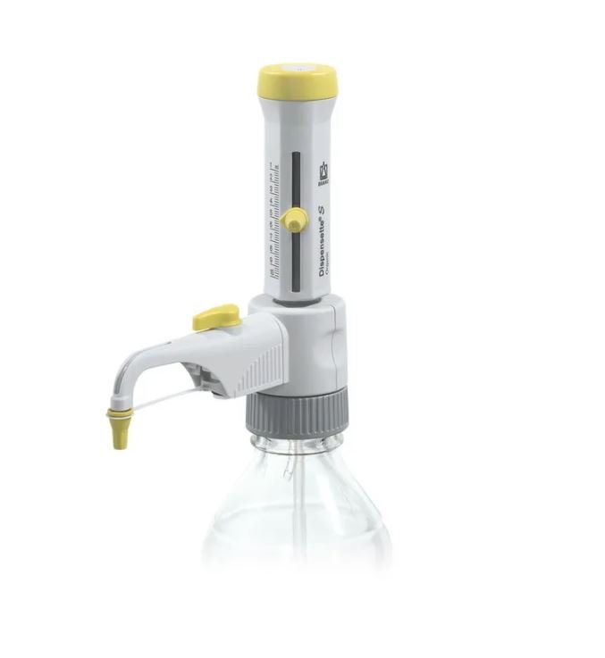 Dosatori per bottiglie Dispensette ® S Organic, regolabile analogicamente, DE-M senza valvola di riciclo - da 10 ml a 100 ml adatto per dispensare solventi, acidi, soluzioni alcaline o saline